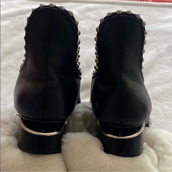 ALEXANDER WANG Black Leather Studded Booties. Size 5 - Picture 7 of 8